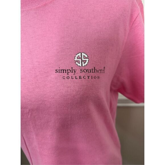 Simply Southern Blessed Gigi Pink and Leopard Print Graphic Tee Size Small - Picture 2 of 7